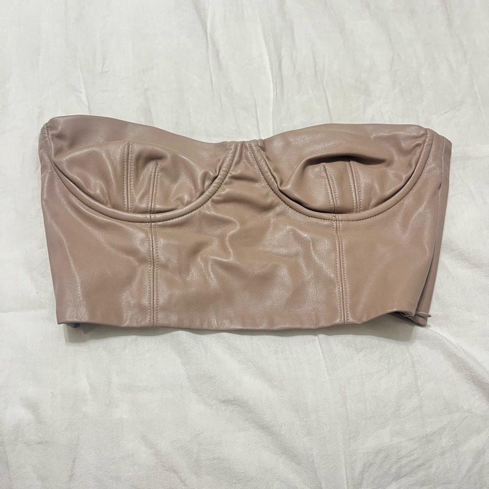 Faux Leather Bustier :: ZARA